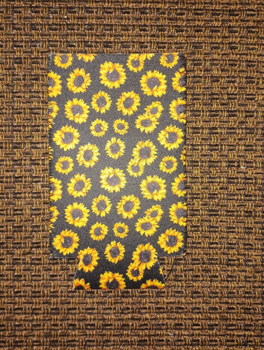 Sunflower-Print Can Koozie